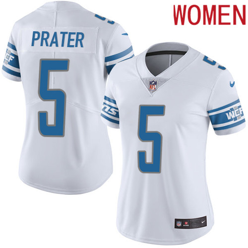 2019 Women Detroit Lions #5 Prater white Nike Vapor Untouchable Limited NFL Jersey